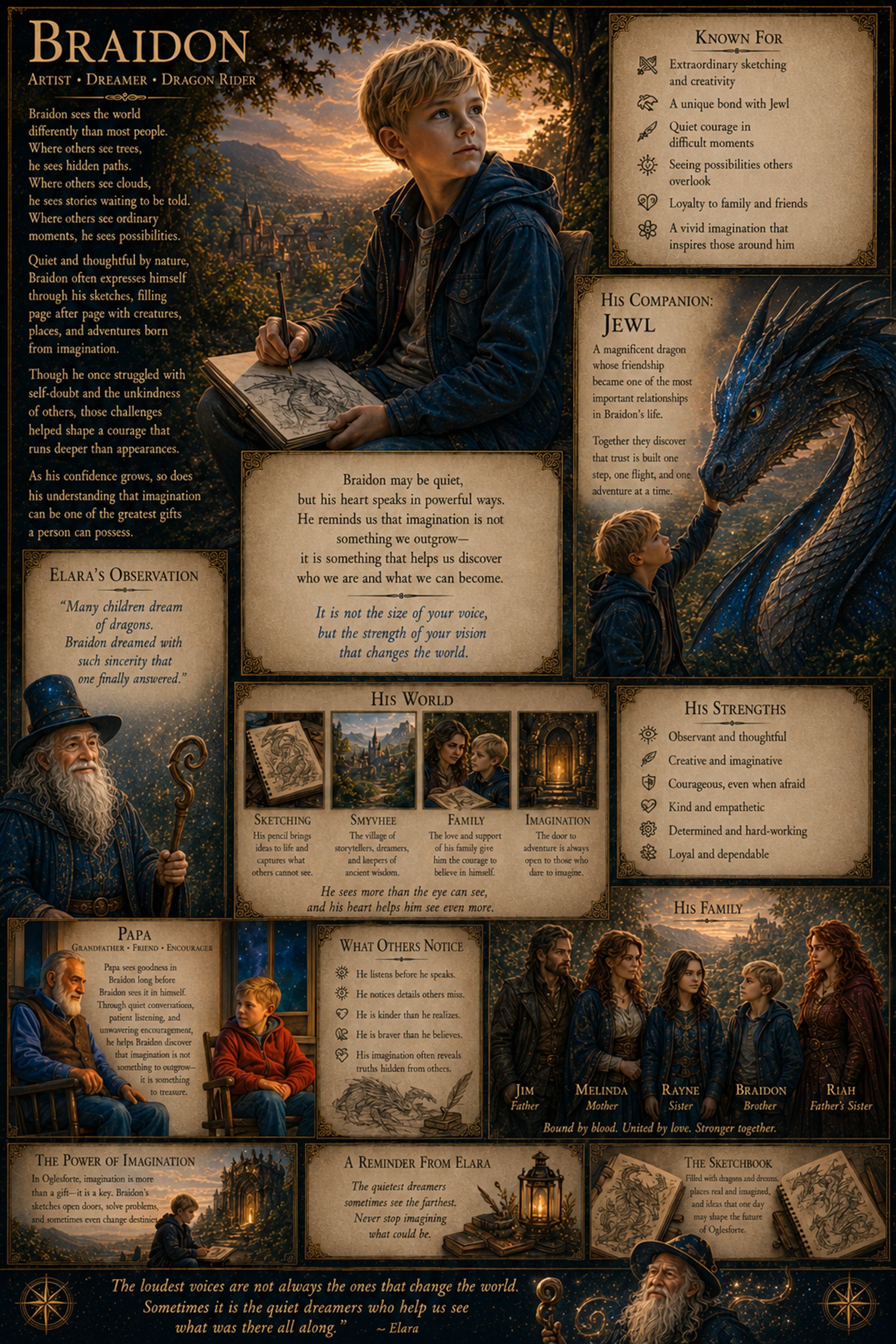 Braidon character storyboard